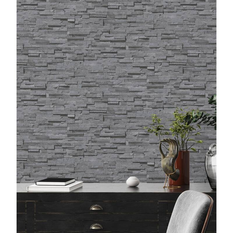 Galerie Wallcoverings Bricks and More Collection Granite Stone Effect Matte Finish Vinyl on Non-woven Wallpaper Roll