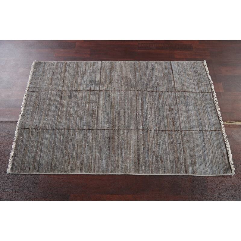 Geometric Checkered Gabbeh Kashkoli Area Rug Hand-knotted Wool Carpet - 2'11" x 4'6"