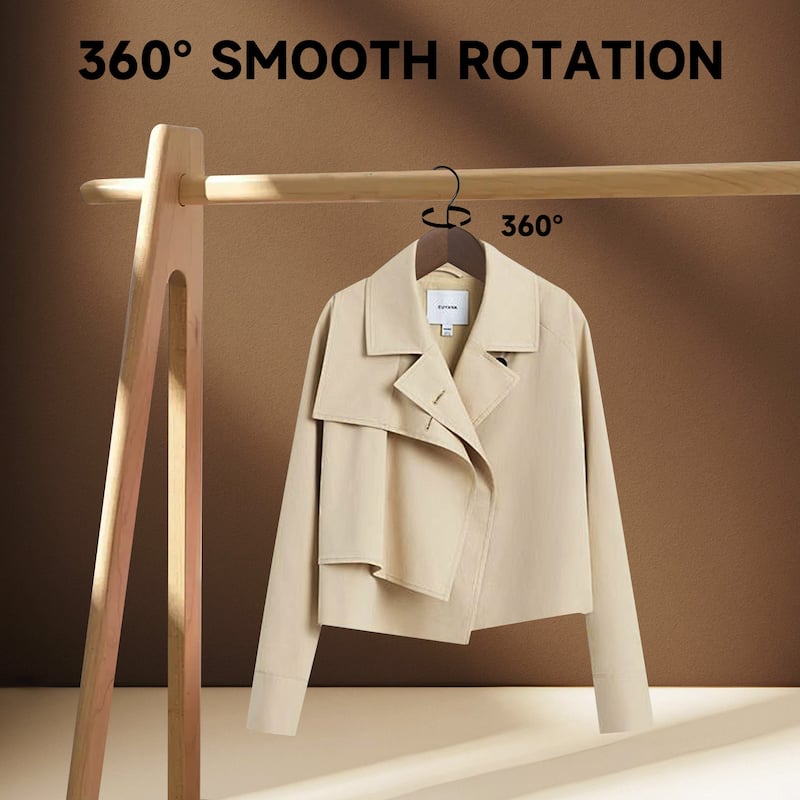 BP4U Premium Wooden Clothes Hangers, Solid Wood Coat Shirt Top Hangers for Jackets, Shirts, Dresses