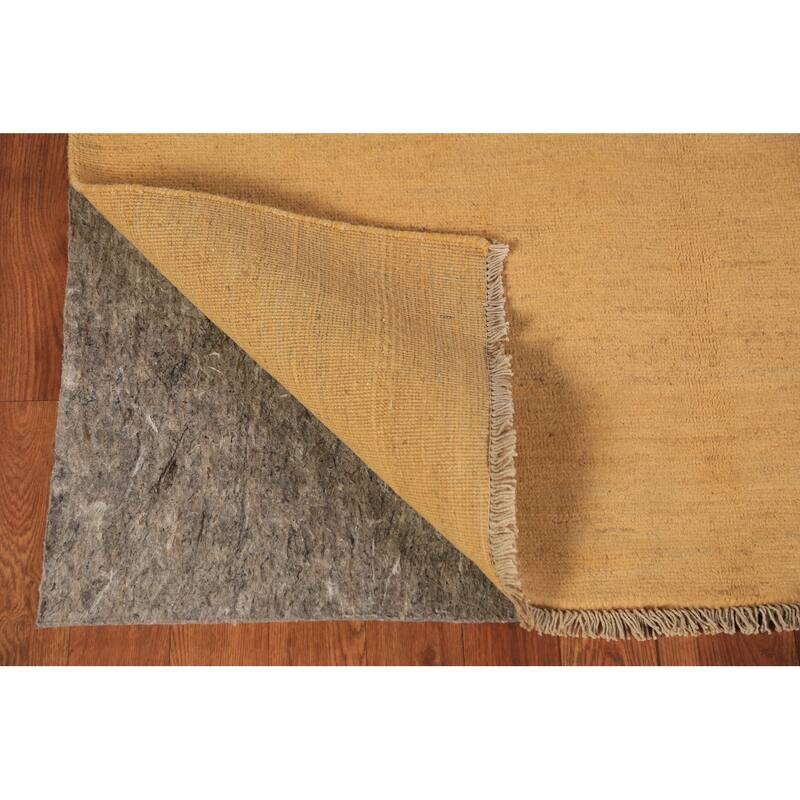 Yellow Gabbeh Oriental Area Rug Hand-Knotted Wool Carpet - 3'11" x 8'0"