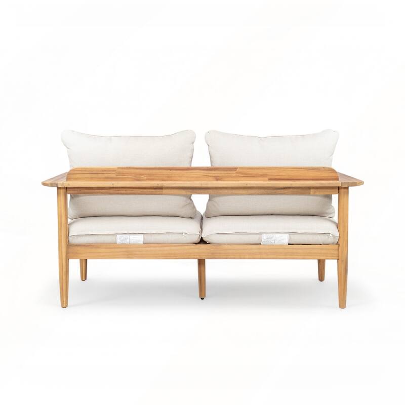 Outdoor Acacia Wood Loveseat
