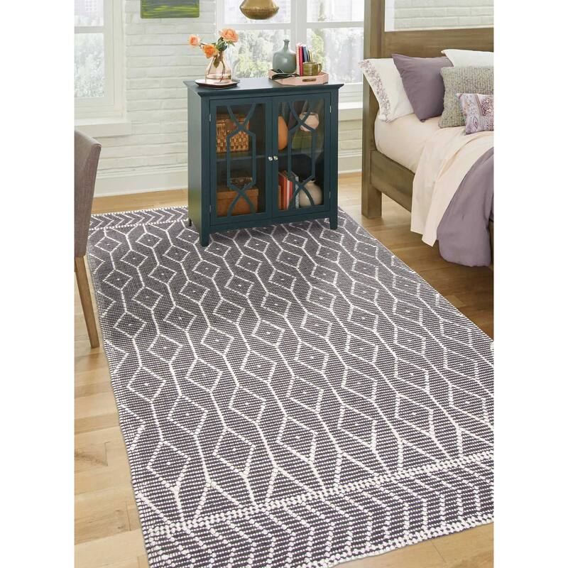 ECARPETGALLERY Braid weave Sienna Dark Grey Wool Rug - 4'11 x 8'0