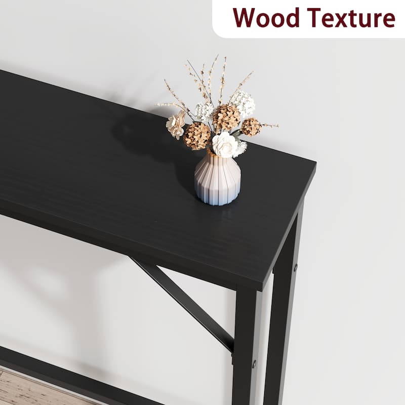 5.9" Narrow Sofa Table, Skinny Console Table with Storage
