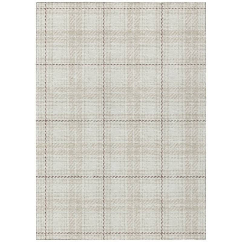 HomeRoots Plaid Transitional Rectangle Outdoor Rug