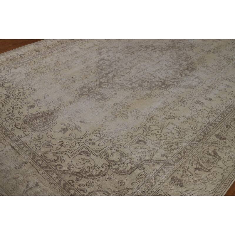 Tabriz Persian Vintage Area Rug Handmade Traditional Wool Carpet - 8'11" x 12'4"