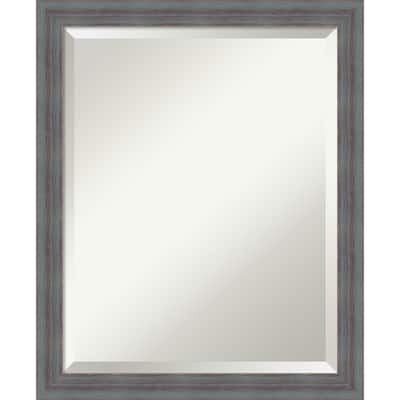 Beveled Wood Wall Mirror - Dixie Grey Rustic Frame