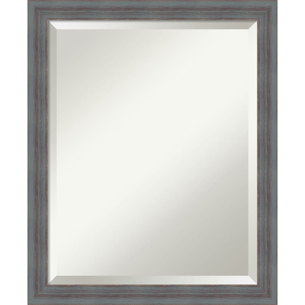Beveled Wood Wall Mirror - Dixie Grey Rustic Frame