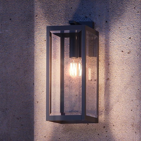 Luxury Modern Farmhouse Wall Sconce, 20H x 7"W, with Industrial Style, Natural Black, by Urban Ambiance - 20" H, 7" W, 8.5" Dep