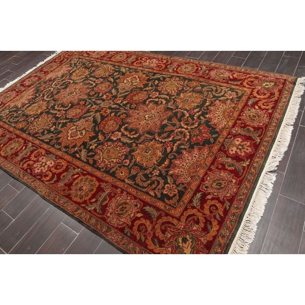 Hand Knotted Shah Abbassi Motif Green Red Persian Oriental Area Rug Wool Traditional Oriental Area Rug 6x9 6 X 8 10 On Sale Overstock 31524390
