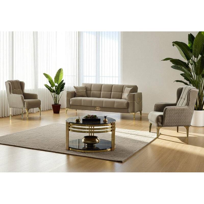 Legola 3 Pieces Living Room Sets 1 Sofa 2 Chair - Beige
