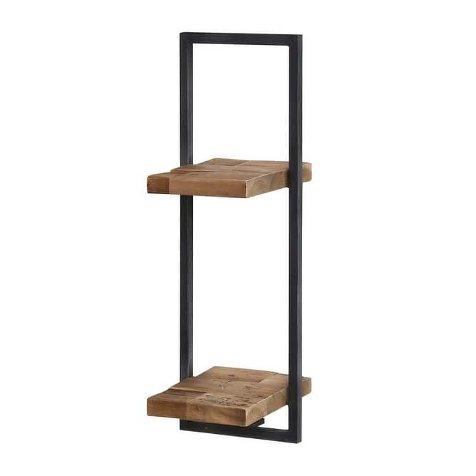 Stiltner 10" Wide Metal Frame Wall Shelf, Natural