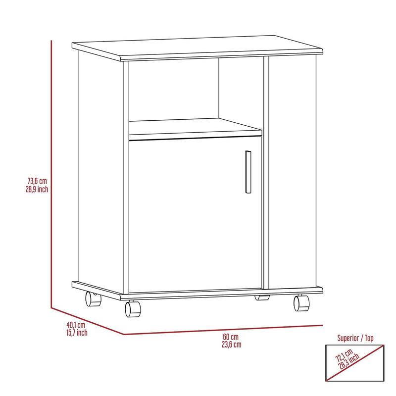 Spacious Kitchen Cart - Pantry Storage with Wheels - Black Wengue Finish