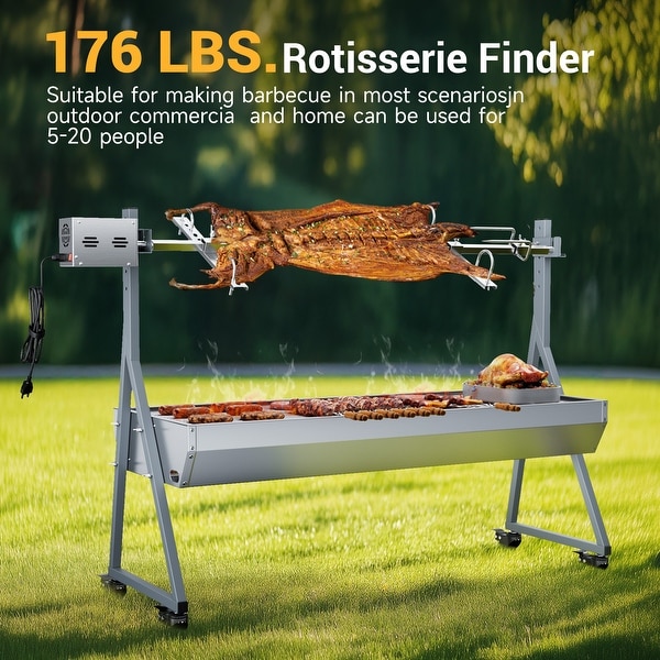 176 LBS Roaster Spit Rotisserie BBQ Grill Pig Lamb Chicken Roaster