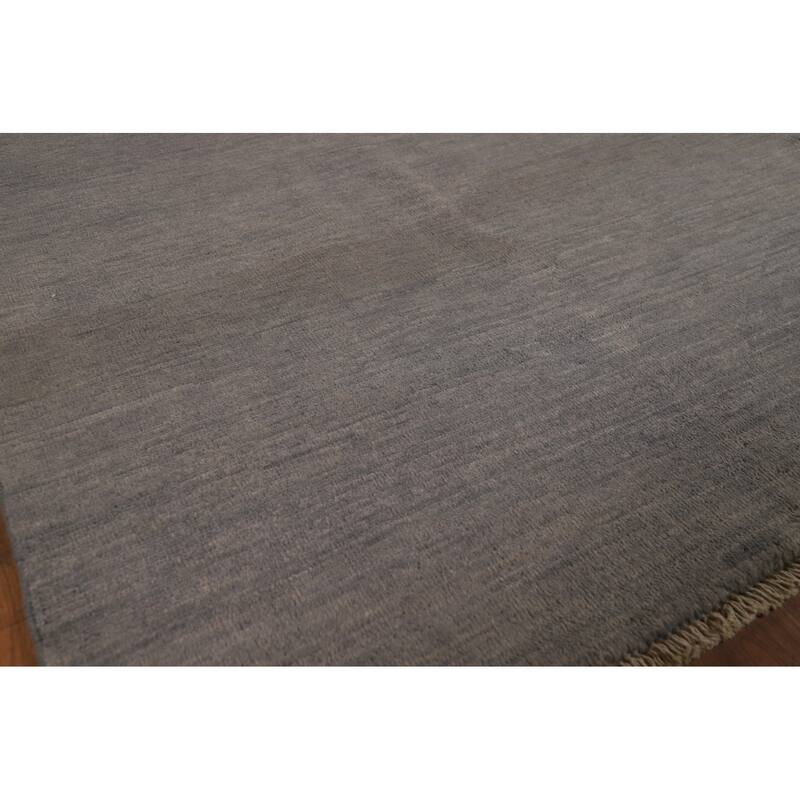 Gray Gabbeh Modern Rug Handmade Wool Carpet - 4'0"x 5'10"