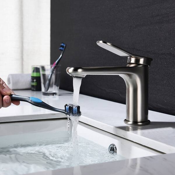 Single Handle Brushed Water Faucet Kitchen Bathroom Sink ...