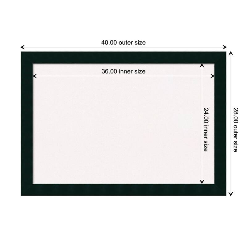 Tribeca Black Wood Framed White Corkboard Bulletin Board - Board Size 36x24