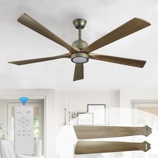 60" Modern 6-Speed Ceiling Fan with Light and Remote Control - Olive Green