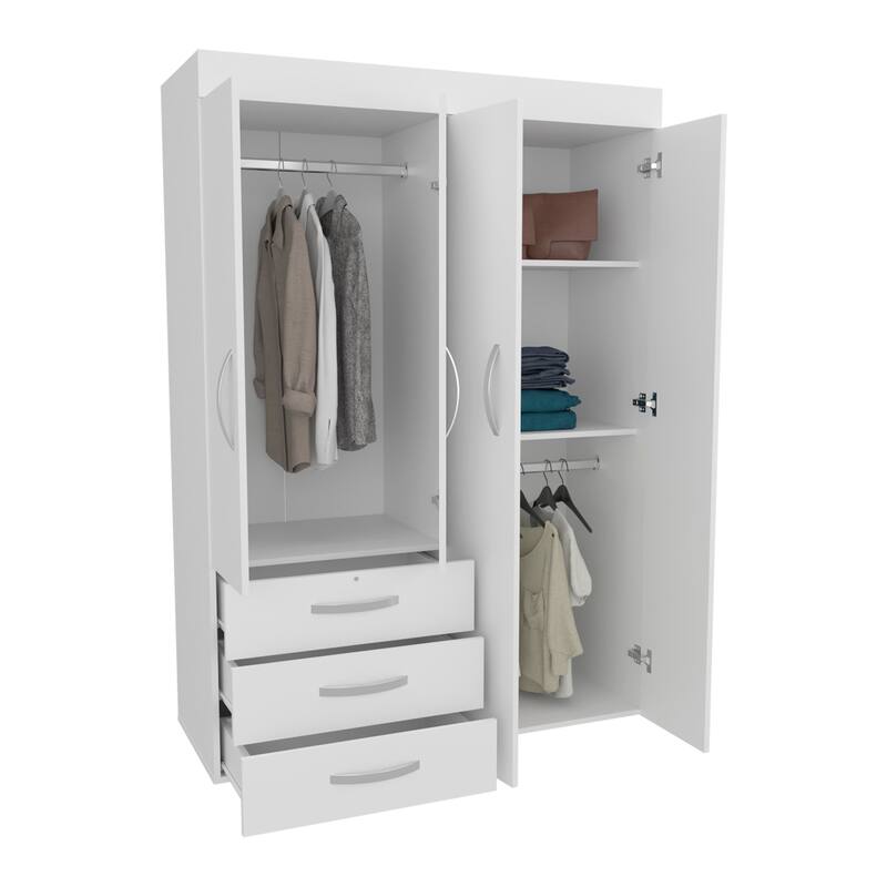 Denver Mobile Armoire, White - N/A
