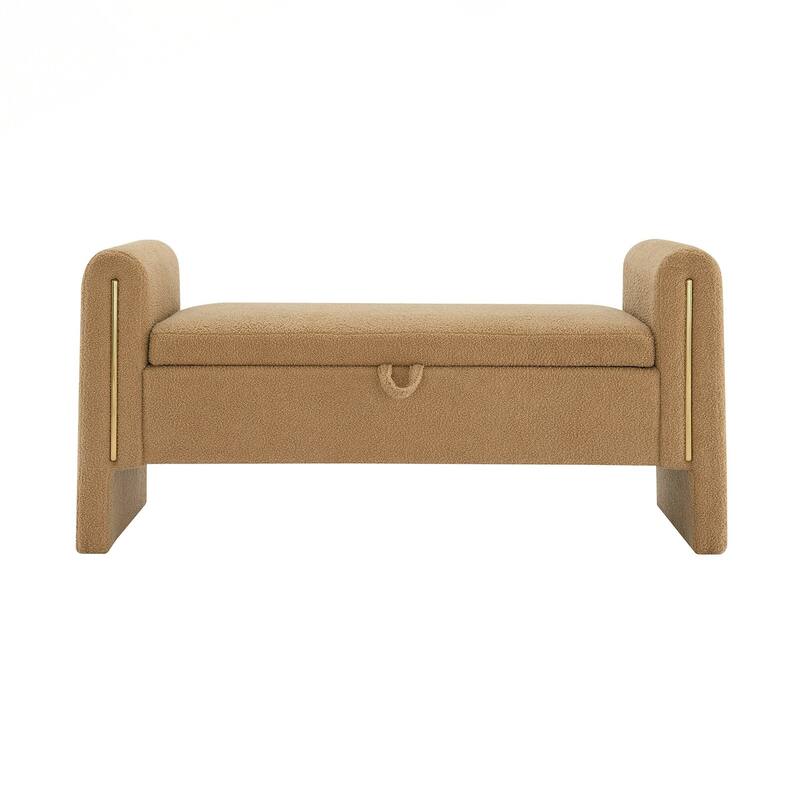 Bench with Arms and Storage,Upholstered Large Foot Rest Stool, Comfy Window Vanity Bench for Living Room,Bedroom,Dorm