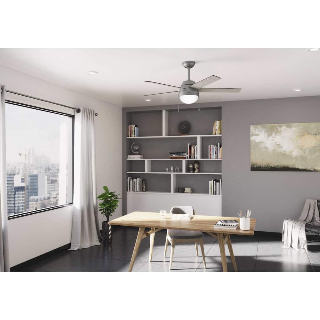 Hunter 52" Anslee Ceiling Fan with LED Light and Pull Chain, Modern, Transitional