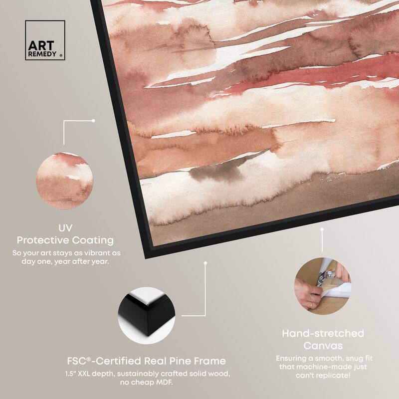 Art Remedy Tone Tinted Powders Framed Boho Abstract 1 Piece Canvas Wall Art