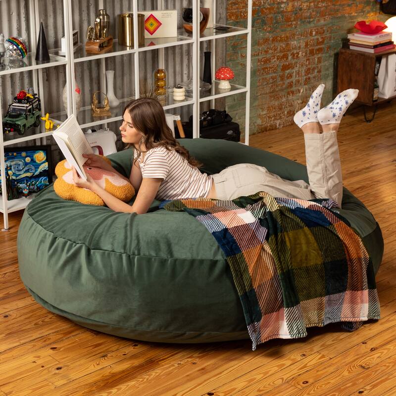 Jaxx Cocoon 6 Ft Giant Bean Bag Sofa and Lounger for Adults, Lush Velvet