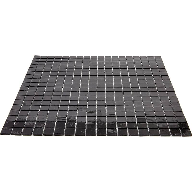 Apollo tile 12" x 12" Skosh Glossy Black Glass Tile (18.69 sq ft/case) - 20 Pack