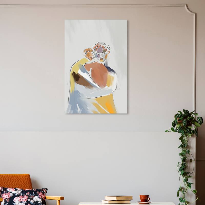 Wynwood Studio Canvas People and Portraits Identical Twins Gray and Light Gray Modern & Contemporary Wall Art Canvas Print - 30 x 20