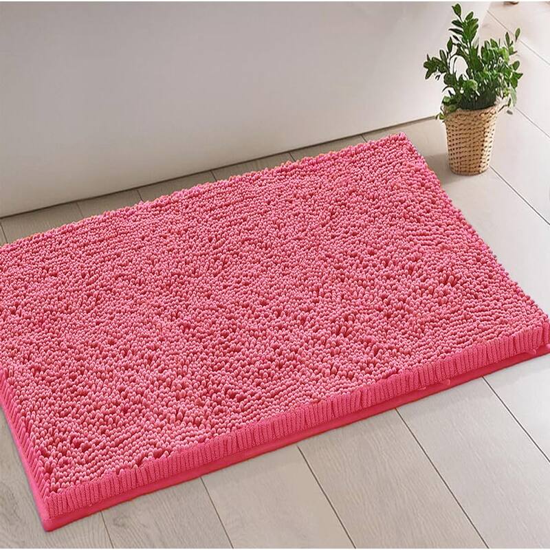 30"x20" - Hot Pink Large Soft Cozy Plush Chenille Bath Mat Bathroom Rug - 30" x 20" - Hot Pink