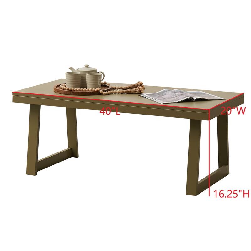 Charlie Modern Wood Coffee Table with Open Storage Shelf - 40"L x 20"W x 17"H