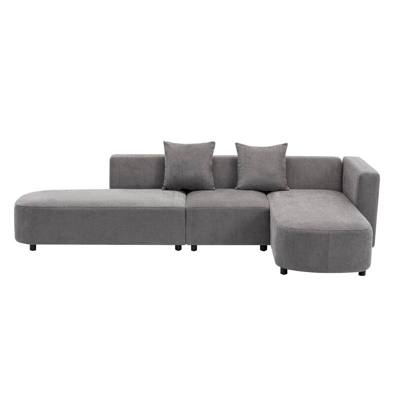 Chenille Velvet Modern Circular Sectional Sofa with HighDensity Foam