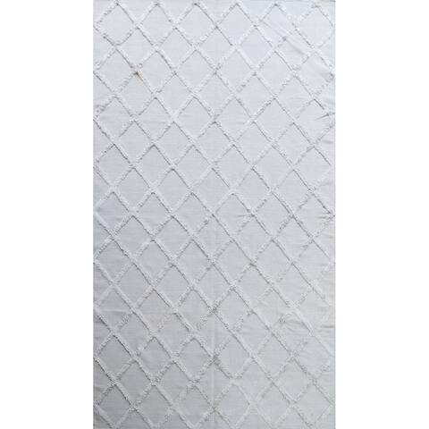 Wool/ Viscose Kilim Trellis Oriental Modern Area Rug Flat-woven - 6'1" x 8'10"