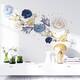 Option White Magnolia Blue Watercolour Flowers