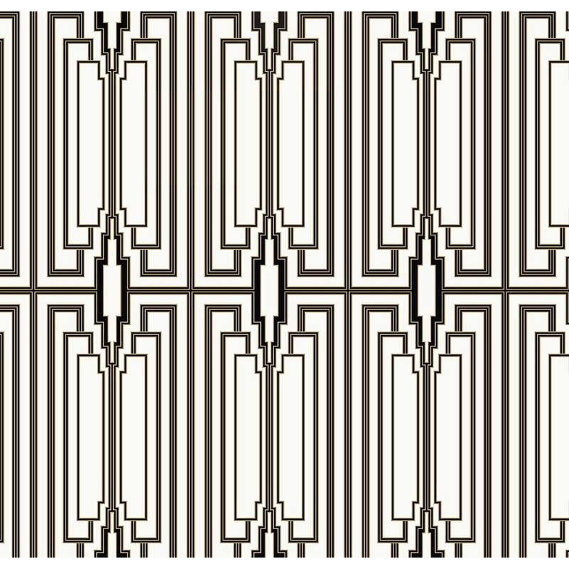 NextWall Manhattan Deco Peel and Stick Wallpaper - 27 in. W x 18 ft. L - 27 in. W x 18 ft. L - Ebony & Gold