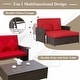 preview thumbnail 3 of 8, Rattan Two-seat Patio Chaise with Storage and Extending Side Tables