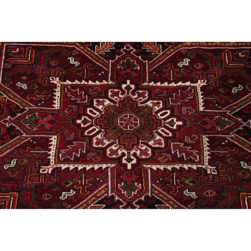 Hand Knotted Oriental 100% Wool Carpet Traditional Medallion Red Heriz Area Rug - 10' 5'' X 8' 0''