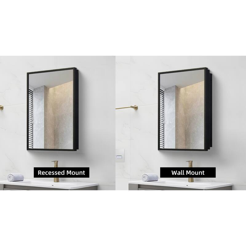 16X24 Inch Medicine Cabinet Mirror Cabinet Wall Mount Or Recessed Bathroom Or Livingroom