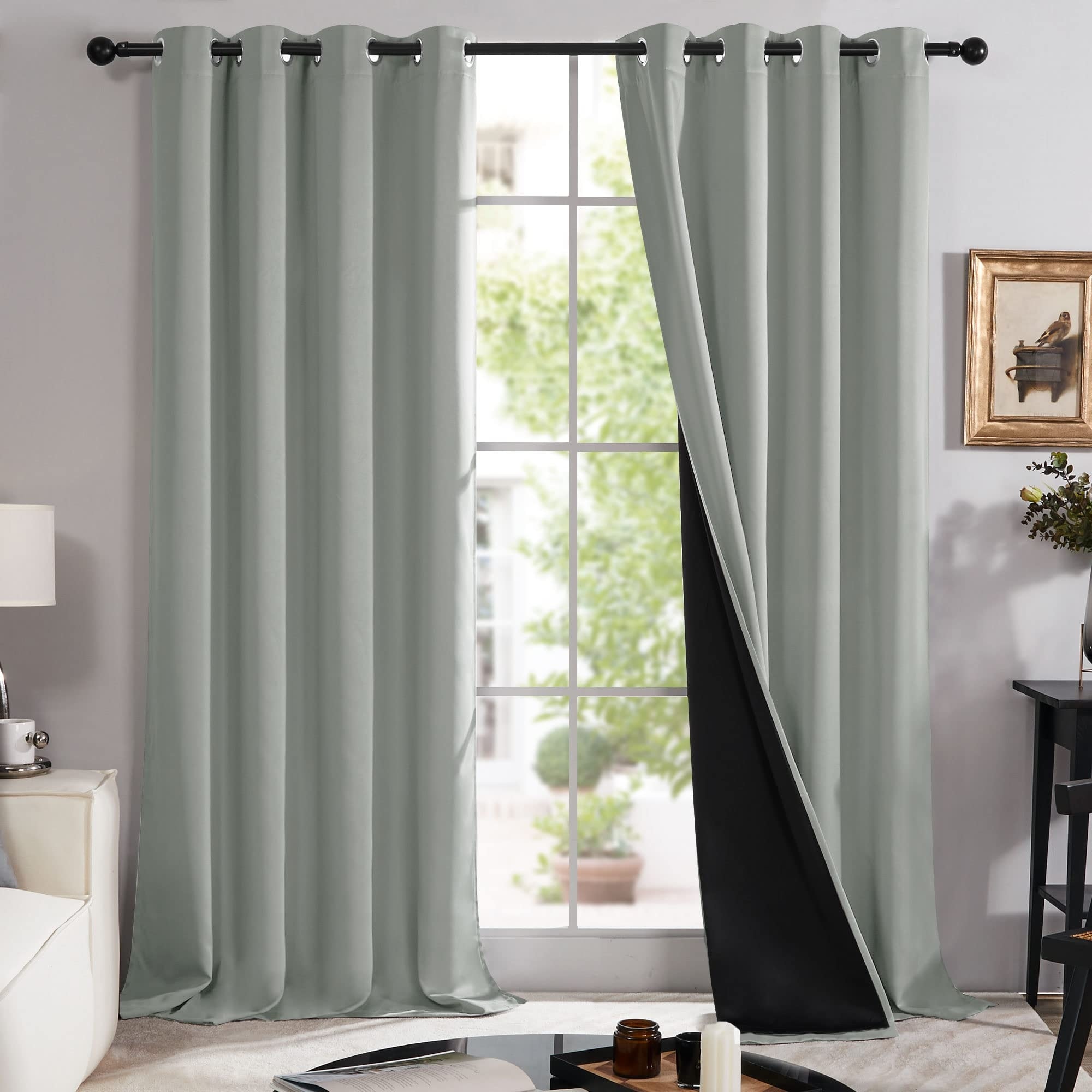 100% Blackout with Liner Grommet Curtain 4 Panels