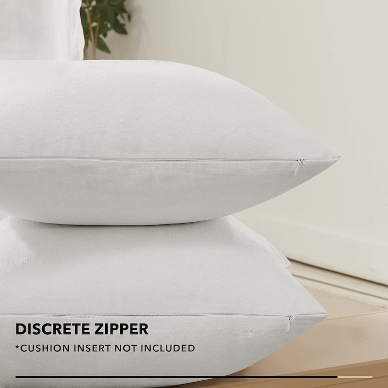 Deconovo 4-Pack Faux Linen Throw Pillow Covers with Hidden Zipper