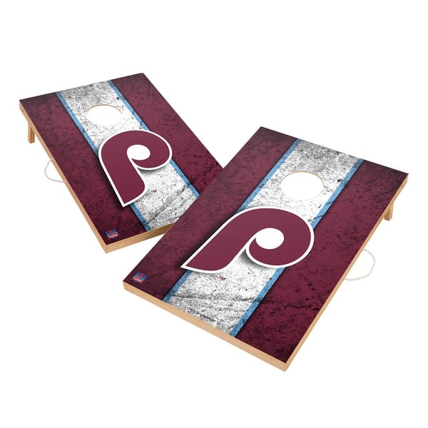 slide 2 of 5, Vintage Philadelphia Phillies MLB Regulation 2x4 Cornhole Set Include Carry Case