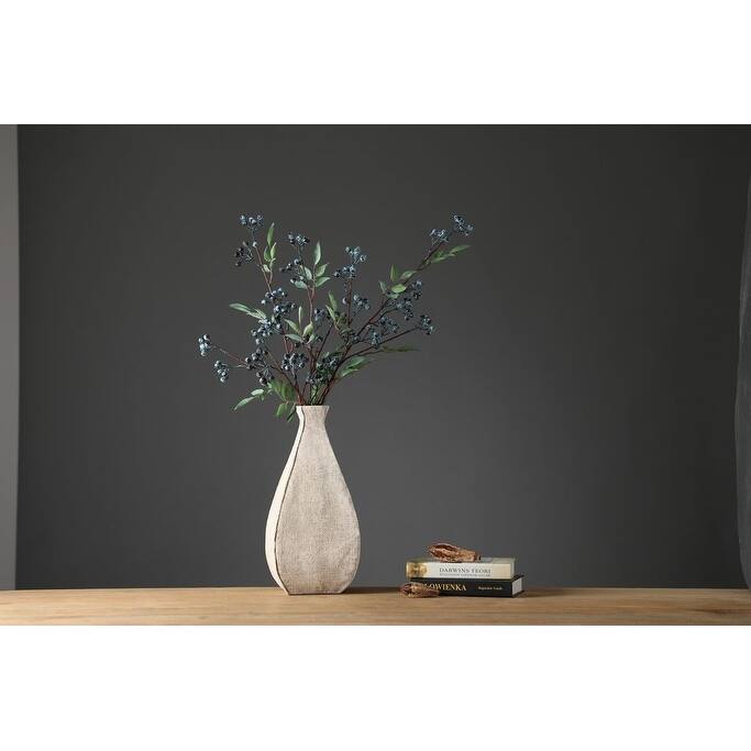 Triangle White Textured Polyresin Vase