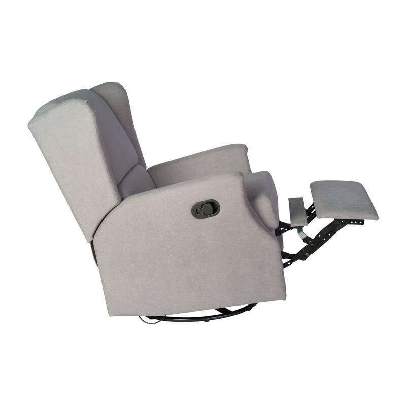 Wingback Upholstered Manual Recline Rocking Swivel Glider Chair