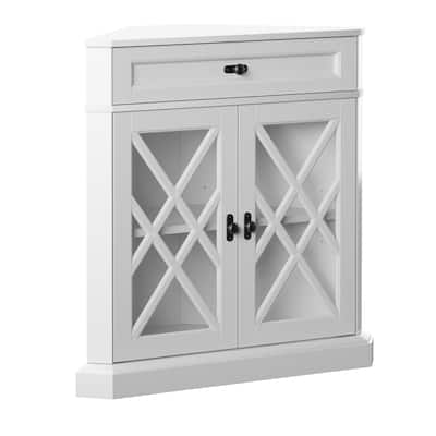 Modern Farmhouse Corner Accent Cabinet