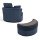 preview thumbnail 80 of 198, 41" W Oversized Accent Barrel Swivel Chair with Moon Storage Ottoman