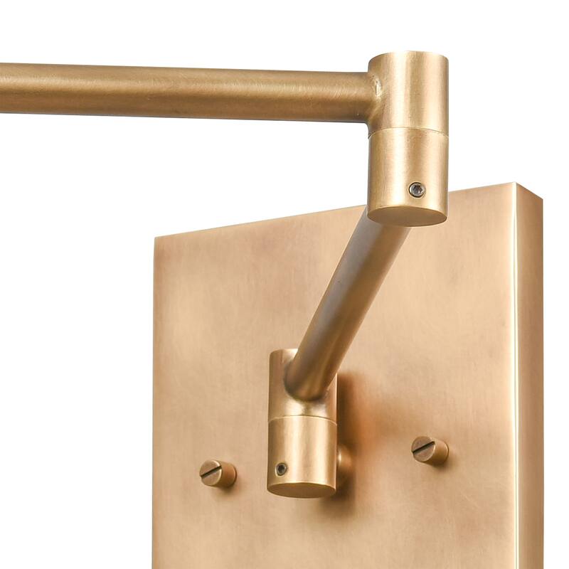 Elk Home Luca Natural Brass With Black Metal Shade 1 Light Sconce