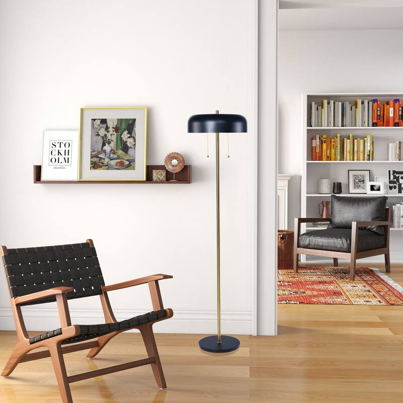 Modern Floor Lamp for Living Room, Floor lamp with Black Outer and White Inner 110-120V Tall Corner Lamp