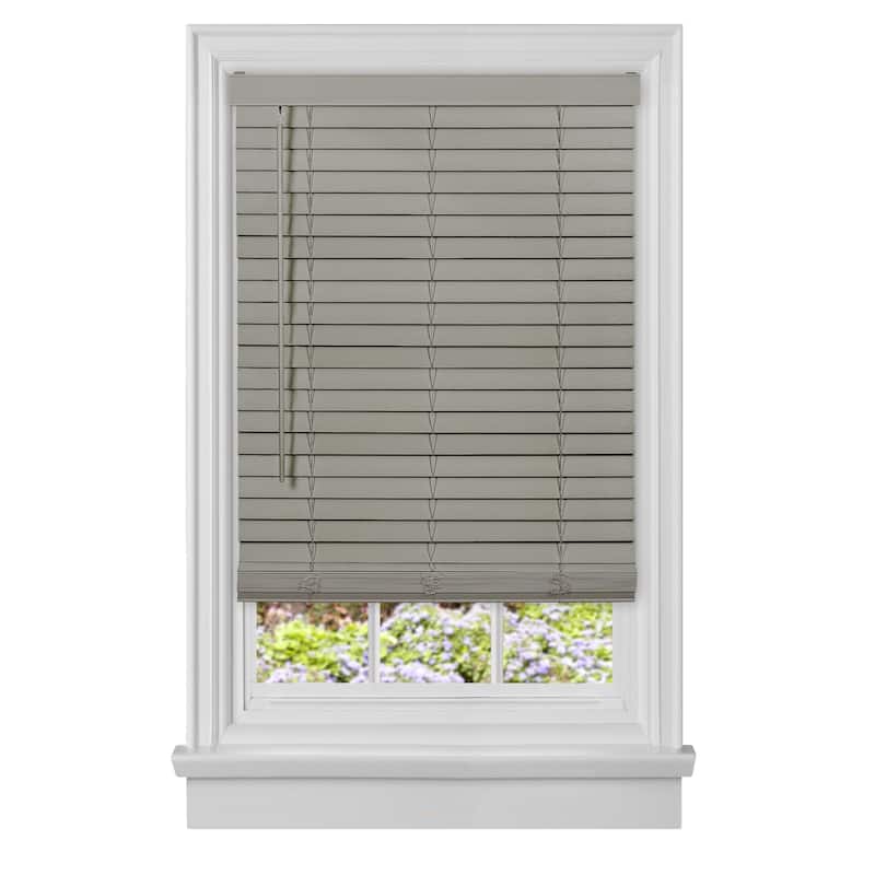 Cordless GII Madera Falsa 2" Faux Wood Blind - 72 w x 64 l inches - Grey