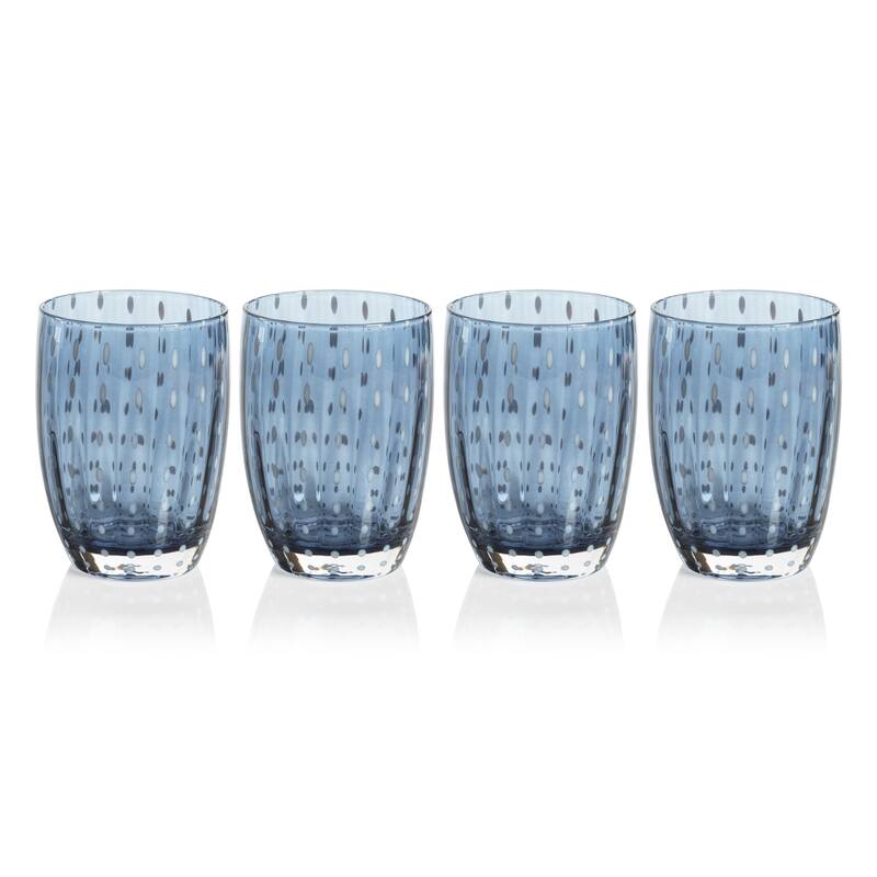 Pescara White Dot Tumbler Glasses, Set of 4