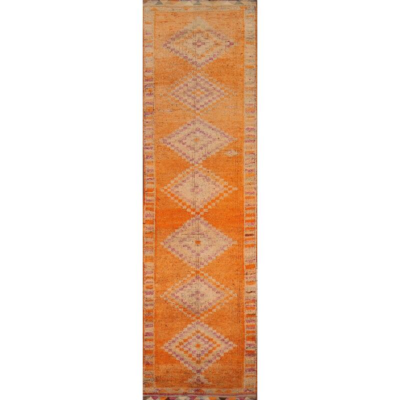 Anatolian Turkish Vintage Runner Rug Hand-Knotted Wool Carpet - 2'11"x 12'3"