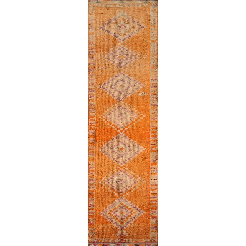 Anatolian Turkish Vintage Runner Rug Hand-Knotted Wool Carpet - 2'11"x 12'3"